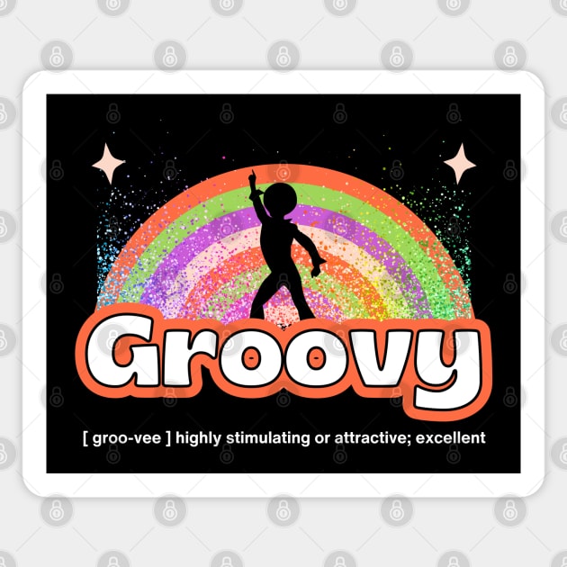 Groovy Sticker by Kenny The Bartender's Tee Emporium